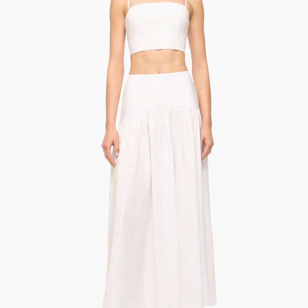STAUD White Maxi Skirt